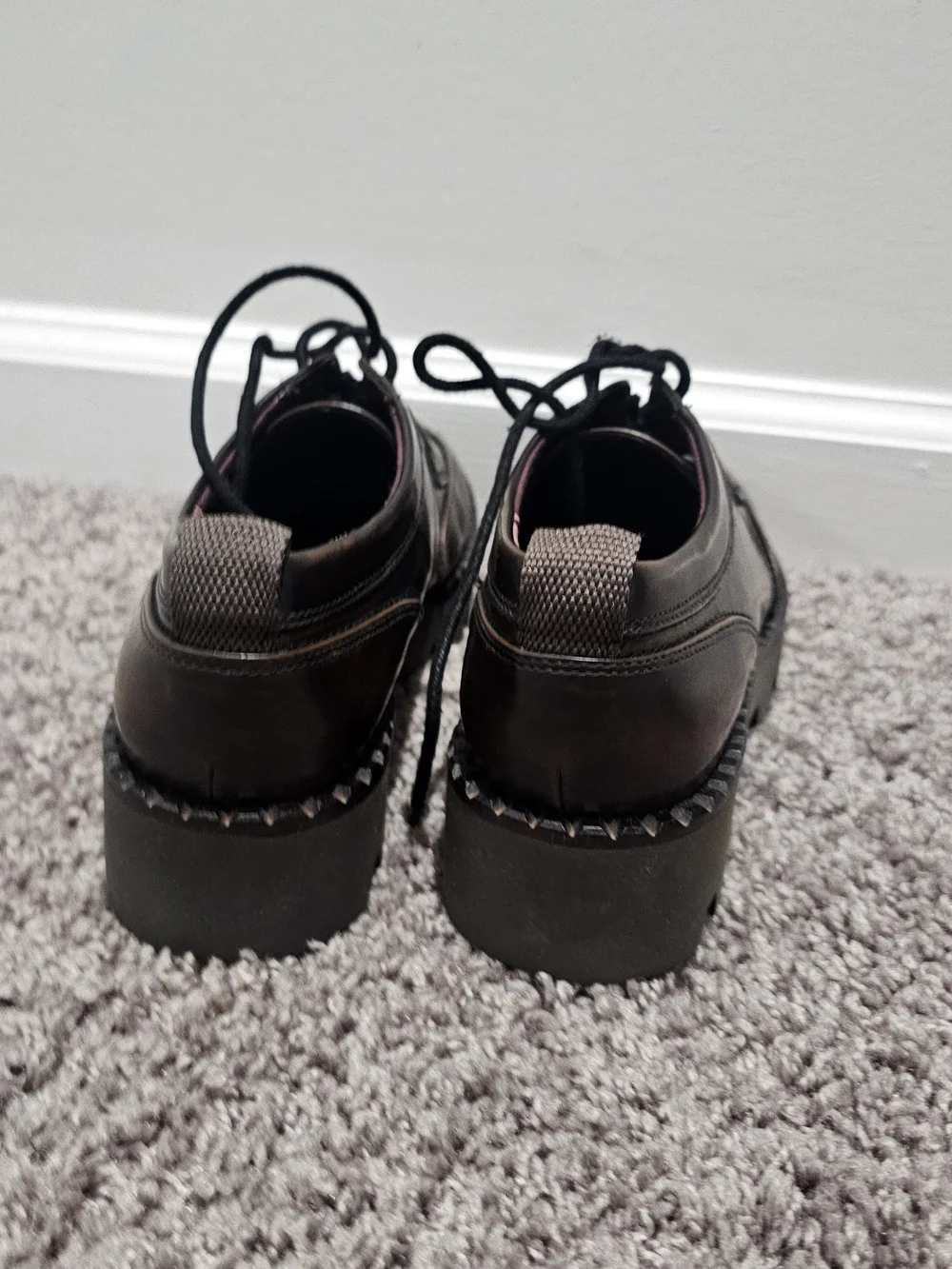 Franco Sarto Chunky Lace-Up Shoes in Dark Brown Balin Oxford Size 6.5
